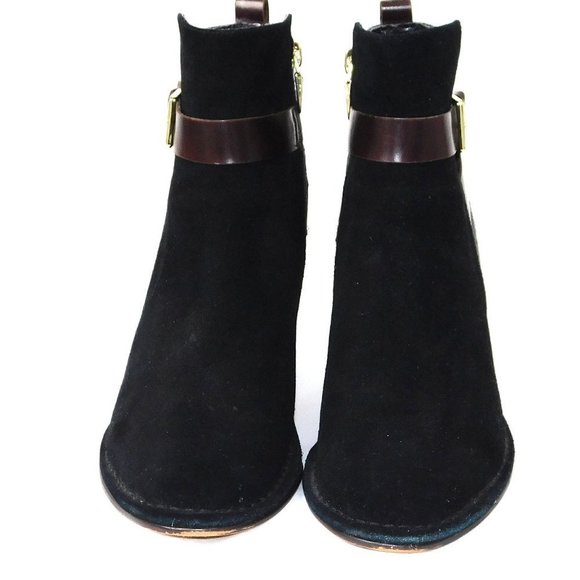 Clarks Cushion Plus "Spiced River" 2 Tone Suede/Felt Buckle Heel Ankle Boots - Picture 8 of 15